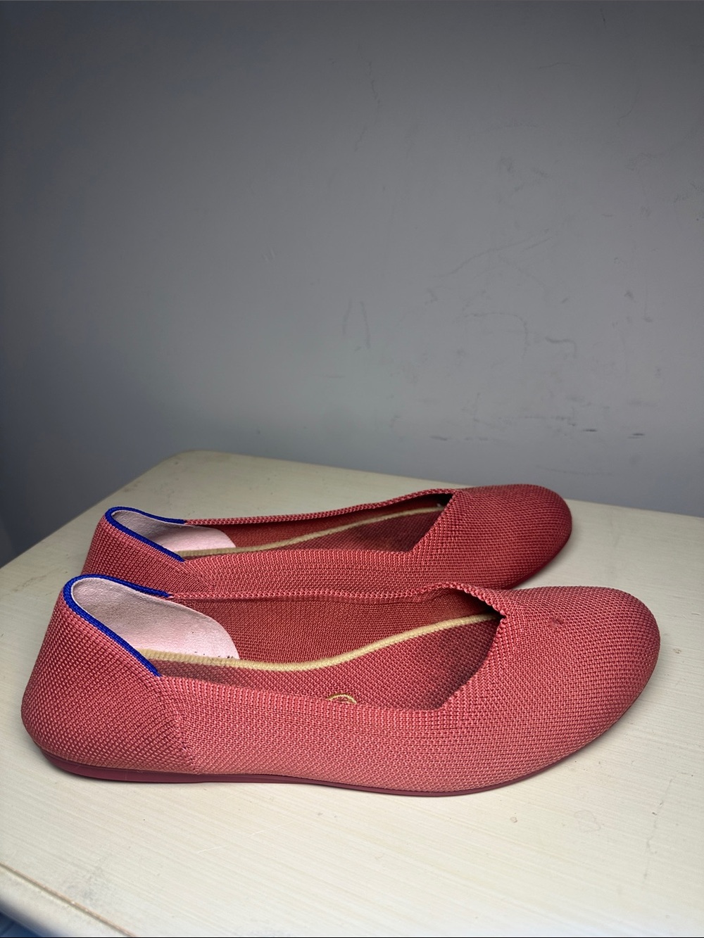 Rothy’s Coral pink Knit Slip-On Flats